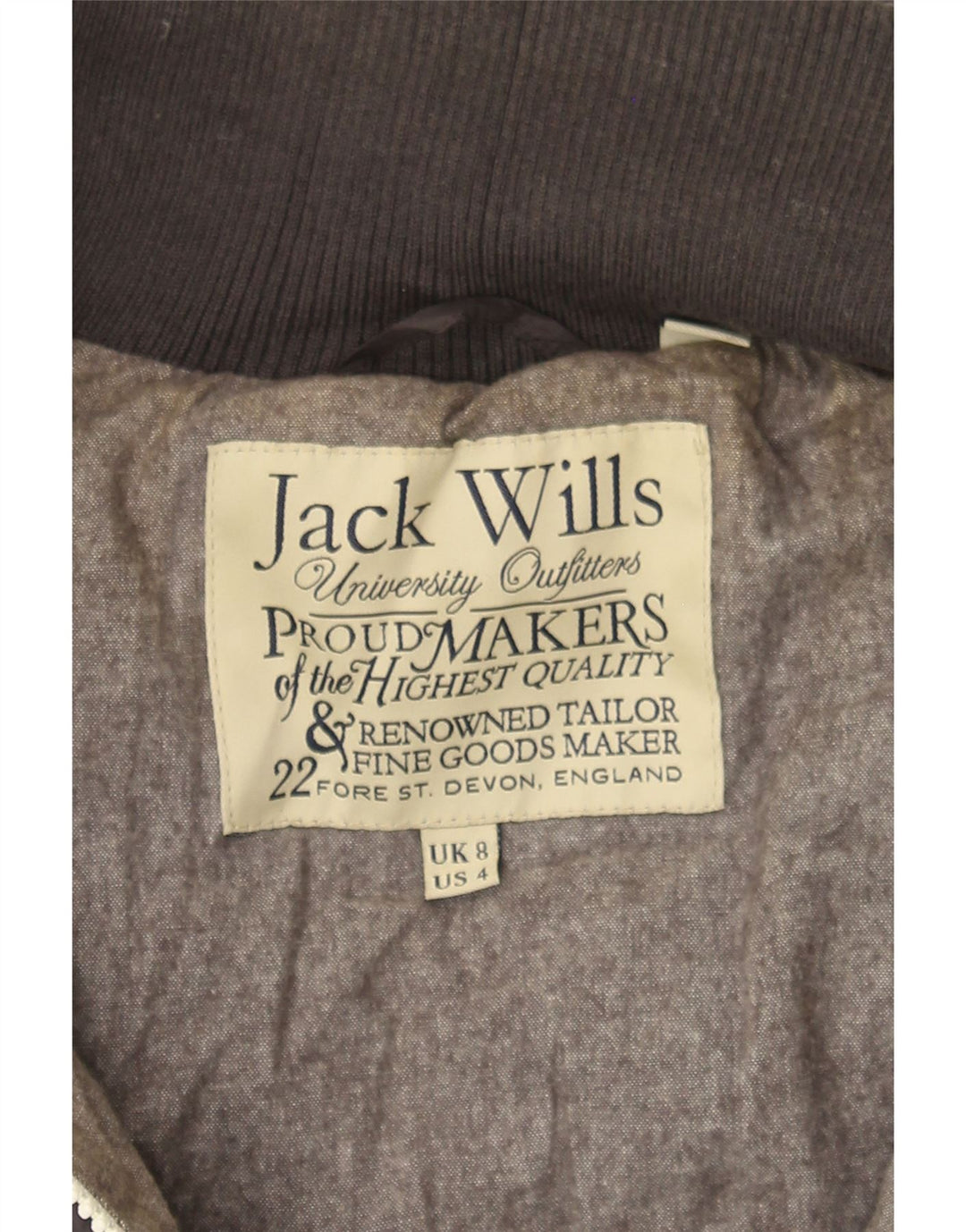 JACK WILLS Womens Padded Gilet UK 8 Small Black Nylon Vintage Jack Wills and Second-Hand Jack Wills from Messina Hembry 