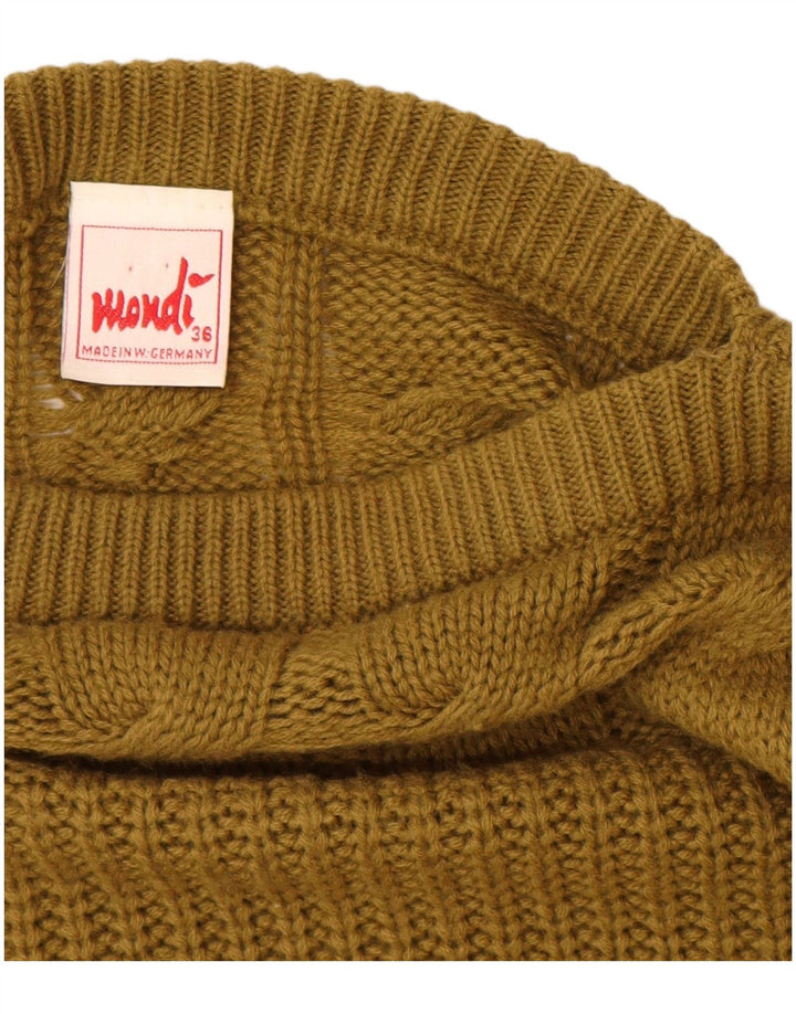 Damski sweter oversize MONDI z dekoltem w łódkę, EU 36, mała wełna khaki