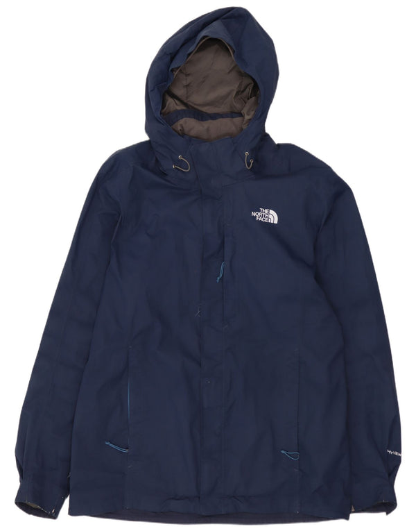 Męska kurtka przeciwdeszczowa z kapturem THE NORTH FACE UK 40, duża, granatowa, z poliestru