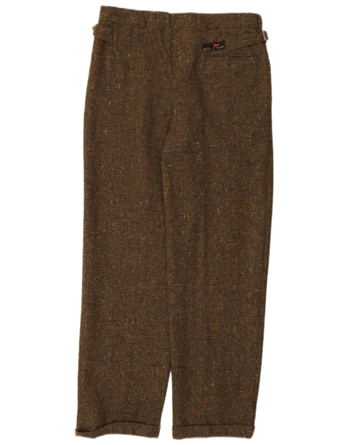 Spodnie garniturowe Ritt Męskie IT 48 Medium W32 L30 Khaki Wełna nakrapiana