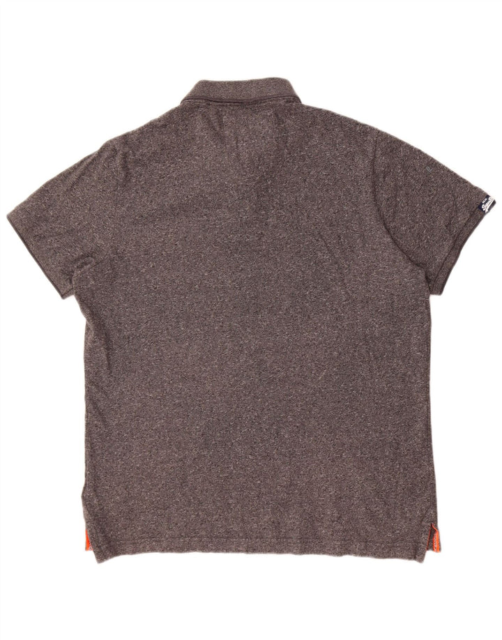 Męska koszulka polo Superdry 3XL, szara, bawełniana w plamki