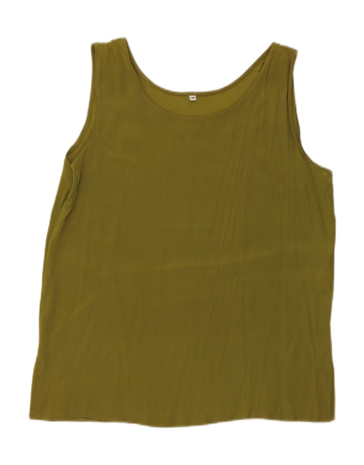 Top damski w stylu vintage, kamizelka UK 14, średni zielony octan