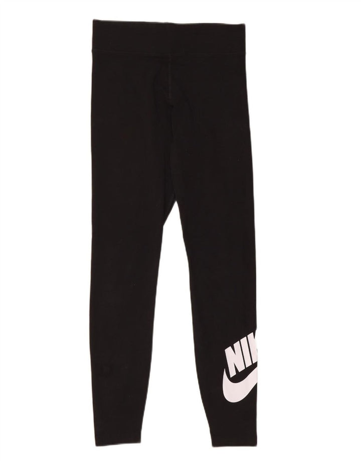 Damskie legginsy NIKE Graphic UK 8, małe, czarne, bawełniane