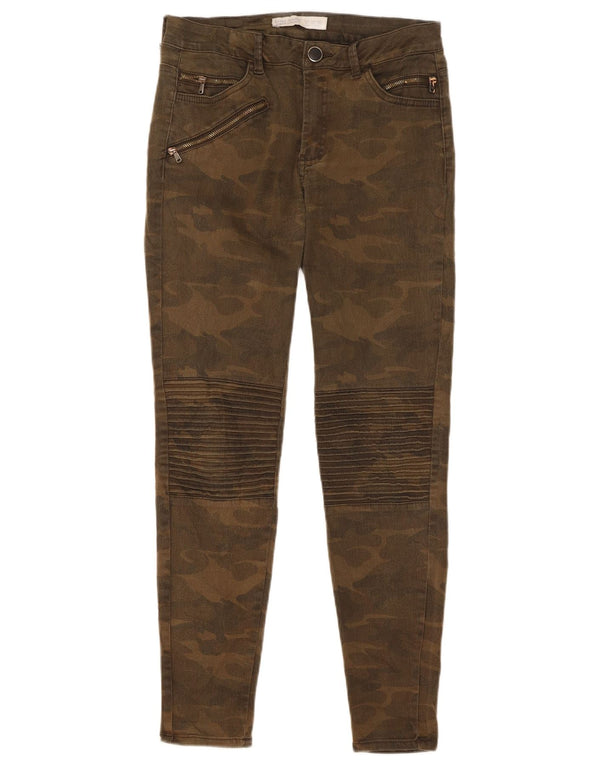 Damskie jeansy skinny Zara EU 36 XS W26 L28 Khaki, kamuflaż
