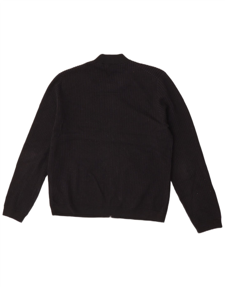 Cos Męski sweter rozpinany, duży, czarny, bawełniany