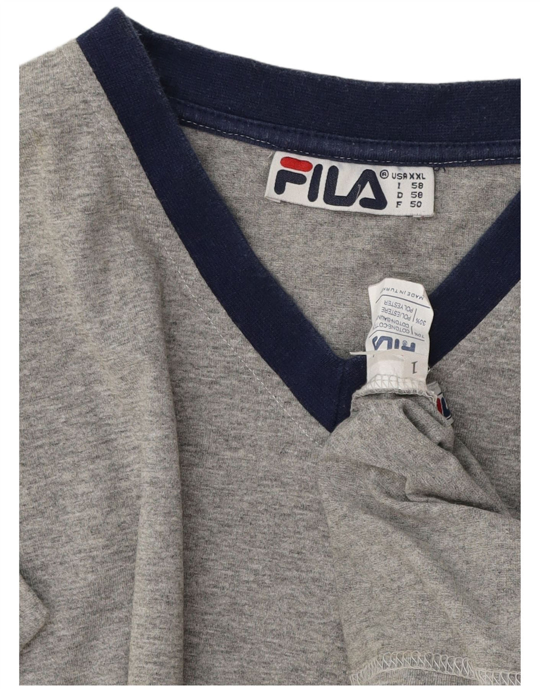 T-shirt męski Fila Top 2XL Szary, bawełniany w plamki