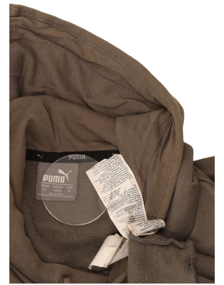 Męski sweter z kapturem Puma z grafiką, średniobrązowy, bawełniany