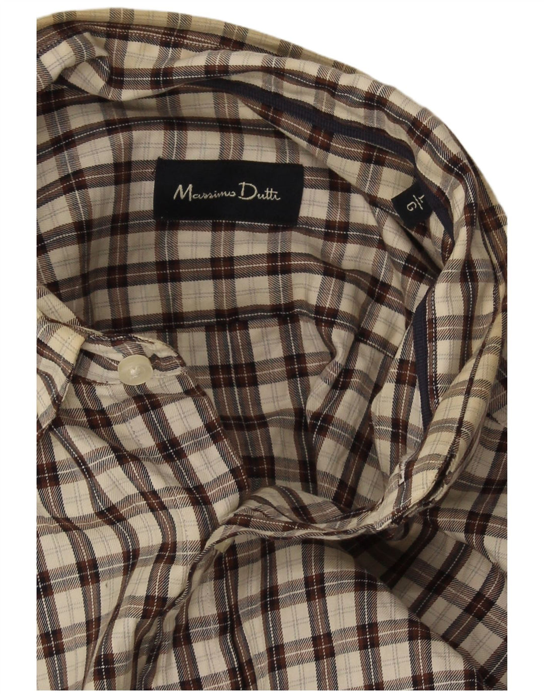 Męska koszula flanelowa Massimo Dutti w dużą brązową kratę
