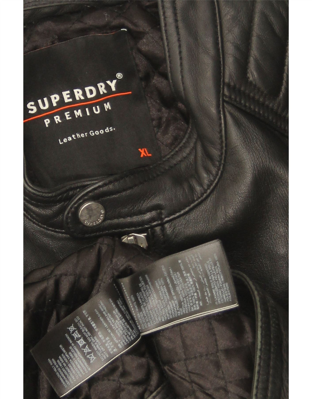 Męska skórzana kurtka motocyklowa Superdry UK 42 XL czarna