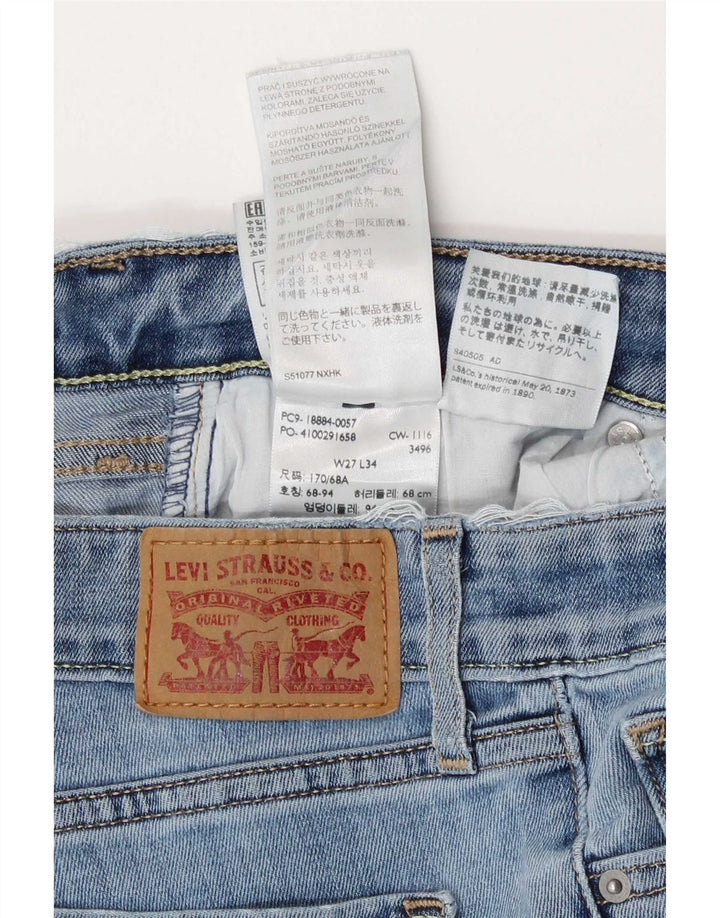 Damskie jeansy Levi's 712 Slim W27 L34 Niebieskie bawełniane