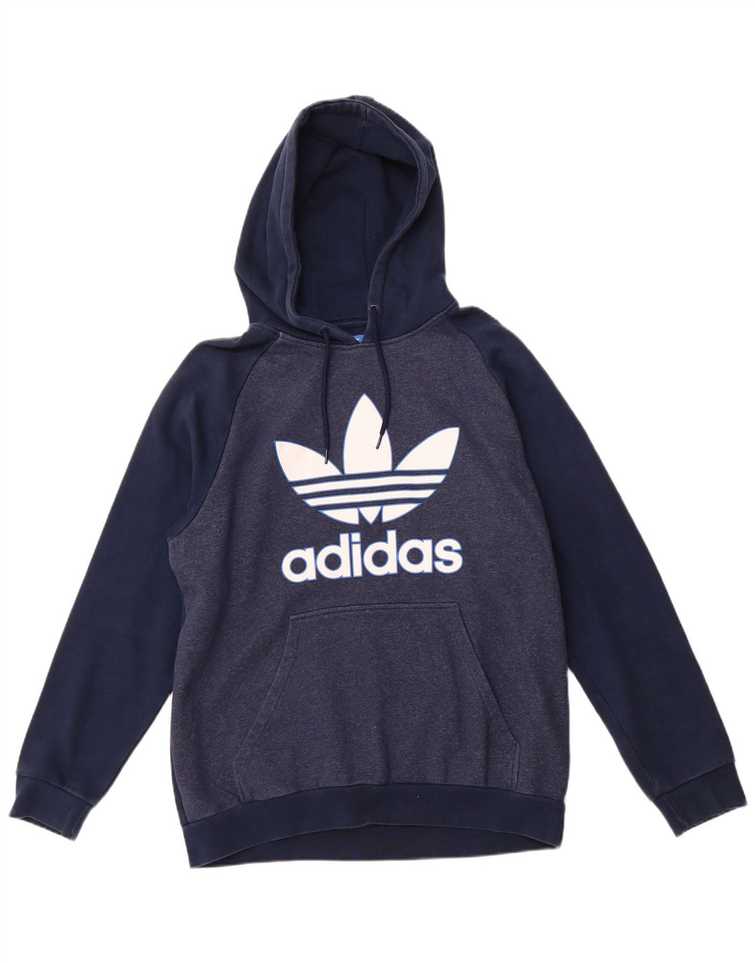 Męski sweter z kapturem ADIDAS z grafiką, duży, granatowy, bawełniany
