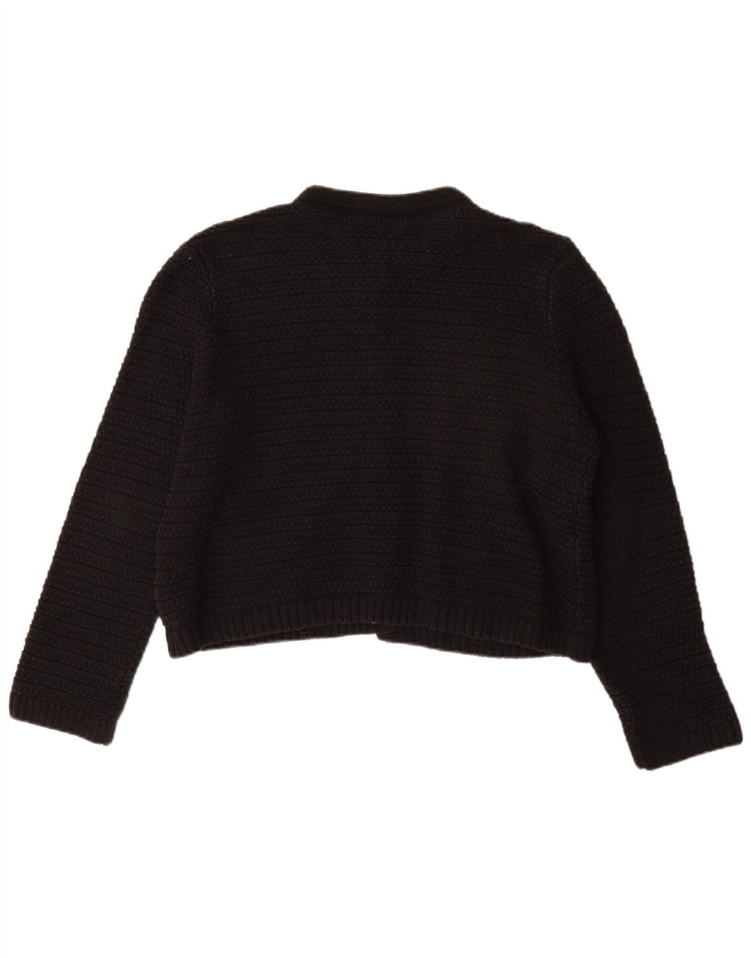 Marks & Spencer Damski sweter kardigan UK 14, średni czarny, bawełniany