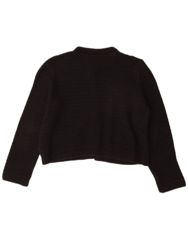 Marks & Spencer Damski sweter kardigan UK 14, średni czarny, bawełniany