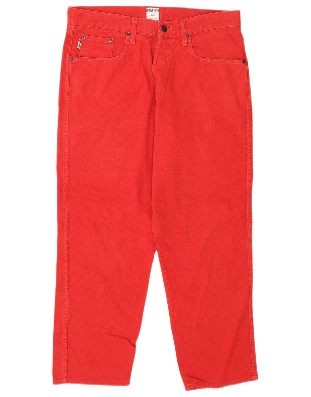 Męskie jeansy zwężane Moschino W36 L28 Czerwone bawełniane