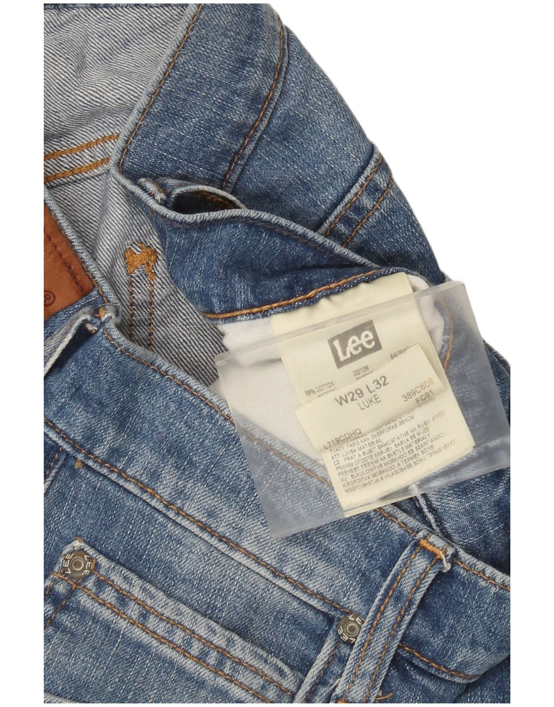 Damskie jeansy Lee Luke Distressed Slim W29 L32 Niebieskie bawełniane