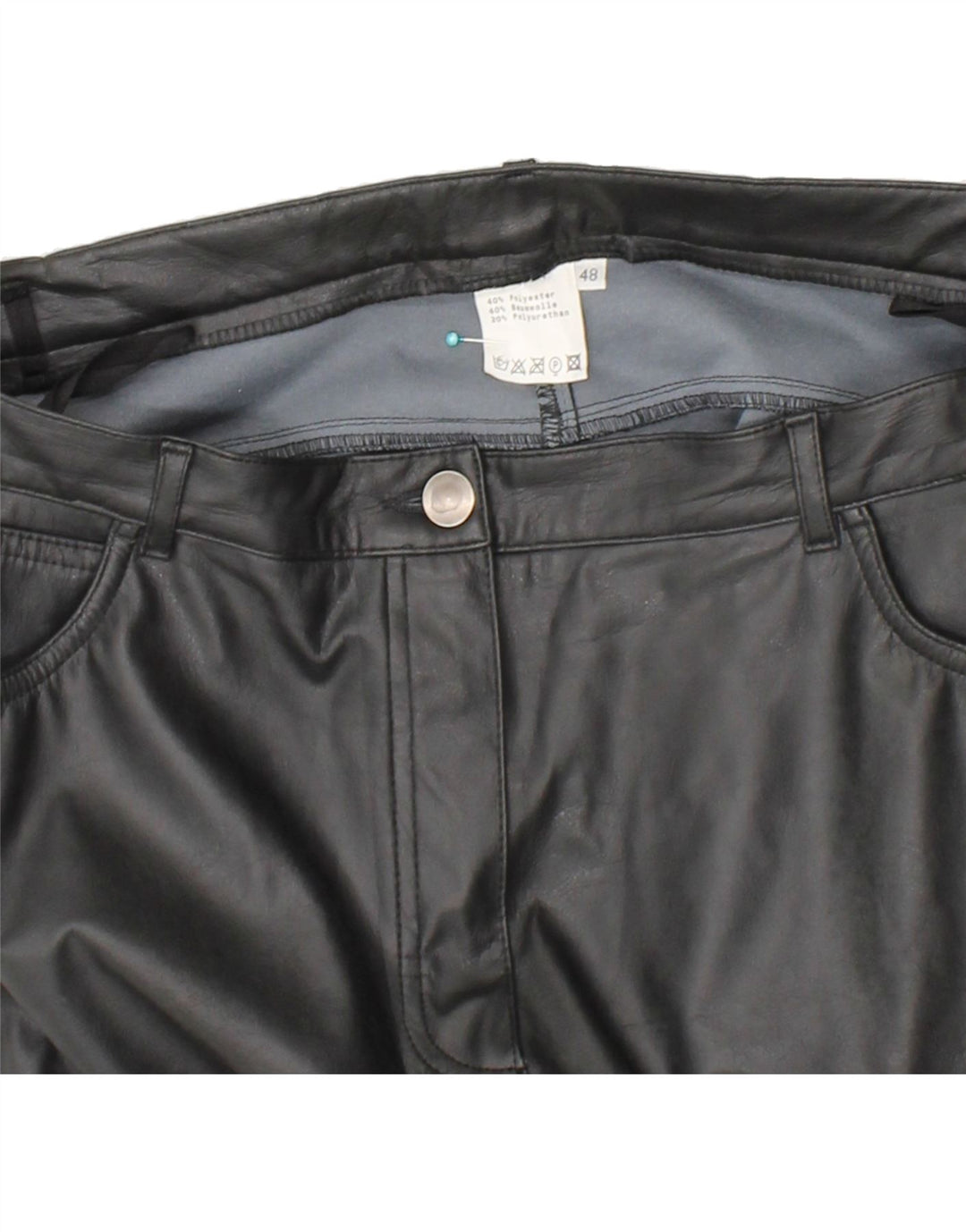 VINTAGE Womens Bootcut Casual Trousers IT 48 XL W38 L31 Black Polyester Vintage Vintage and Second-Hand Vintage from Messina Hembry 