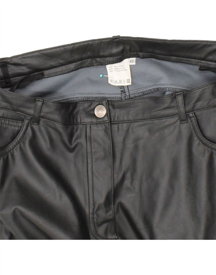 VINTAGE Womens Bootcut Casual Trousers IT 48 XL W38 L31 Black Polyester Vintage Vintage and Second-Hand Vintage from Messina Hembry 