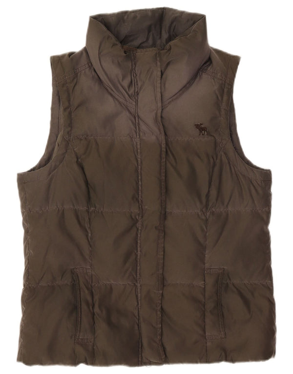 Damska wyściełana kamizelka Abercrombie & Fitch UK 14, duża, khaki, poliester