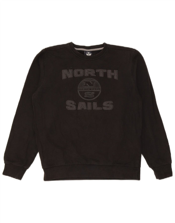 Chłopięca bluza z grafiką North Sails, 13-14 lat, czarna, bawełniana