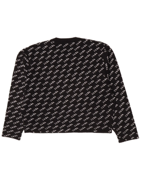 Damski sweter Zara z graficznym wycięciem pod szyją UK 14, średni czarny