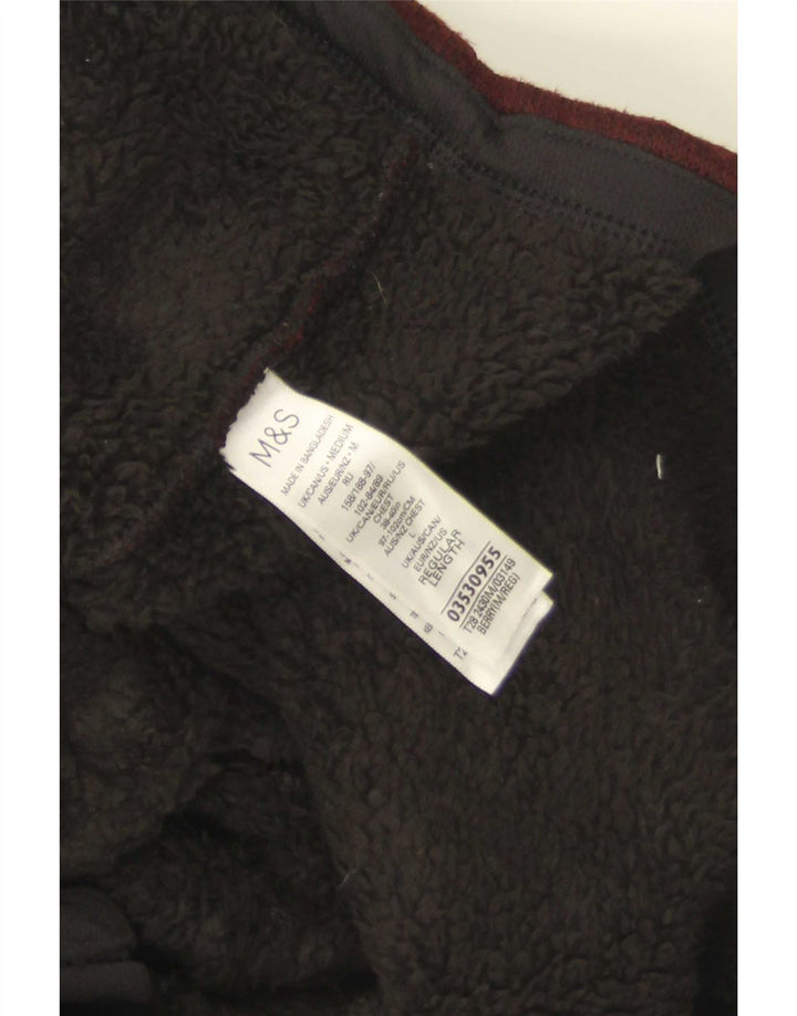 Marks & Spencer Męska kurtka dresowa Sherpa, średni bordowy poliester