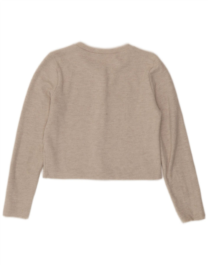 Sweter damski Zara Crop Cardigan UK 12, średni beżowy poliester
