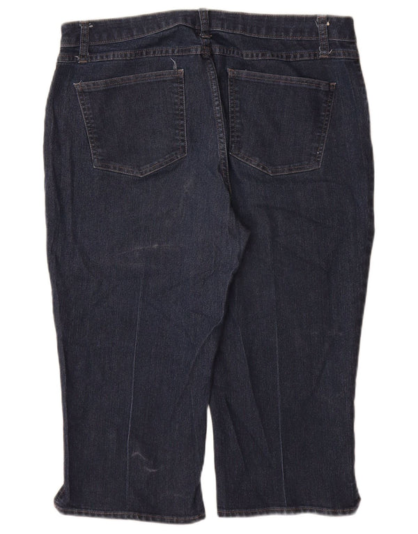 Damskie jeansy Capri LEE Riders Mid Rise US 14 Large W34 L19 Granatowe