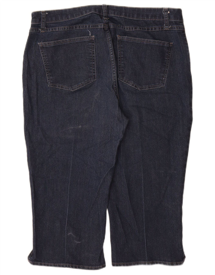 Damskie jeansy Capri LEE Riders Mid Rise US 14 Large W34 L19 Granatowe