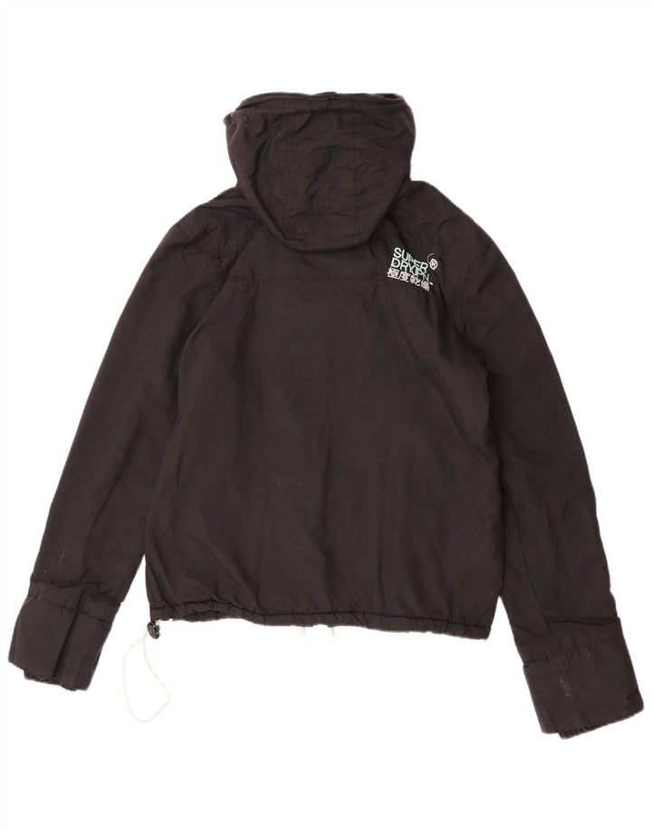 Damska wiatrówka z kapturem Superdry UK 14, średnia czarna