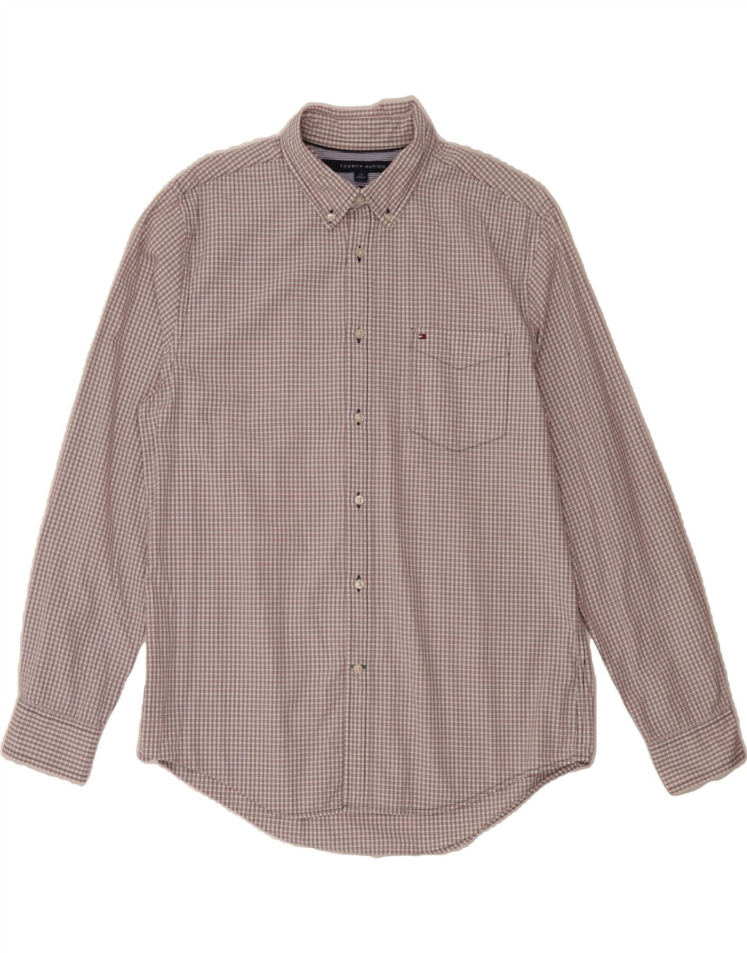 TOMMY HILFIGER Mens Shirt Large Multicoloured Check Cotton Vintage Tommy Hilfiger and Second-Hand Tommy Hilfiger from Messina Hembry 