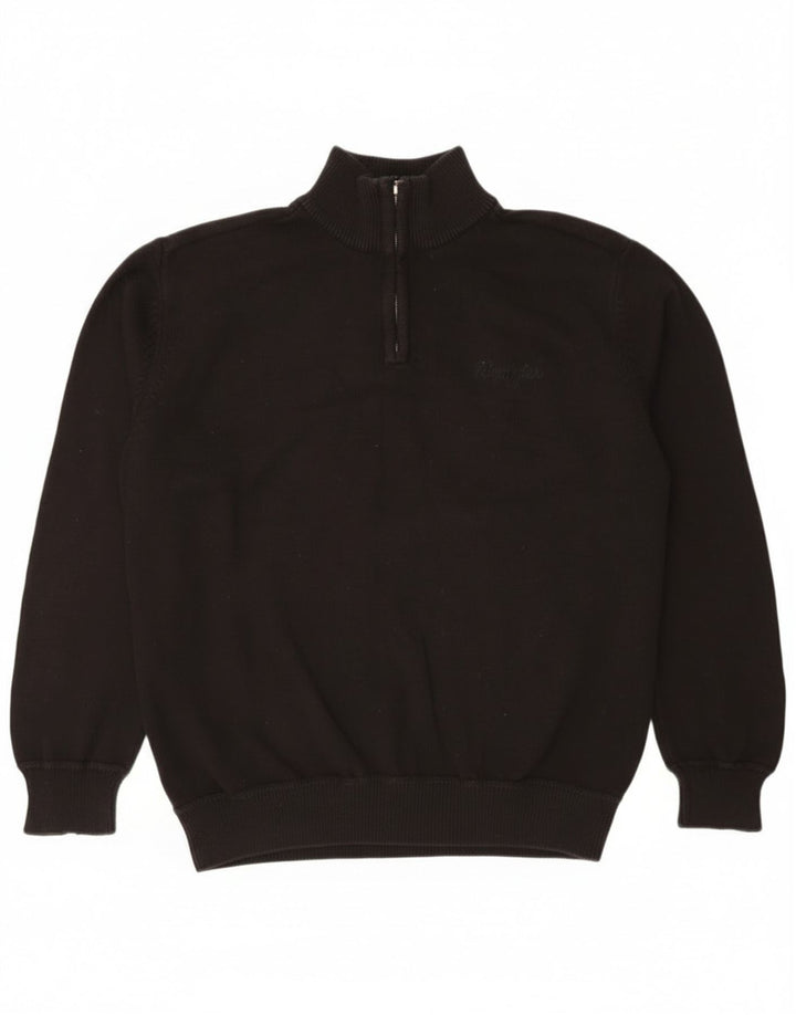 Wrangler Męski sweter z zamkiem błyskawicznym XL, czarny, bawełniany