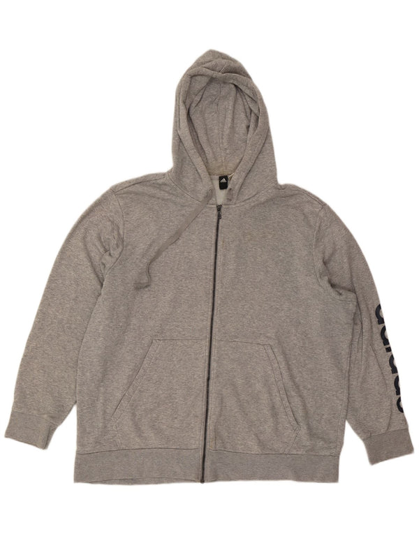 Męski sweter z kapturem Adidas Graphic Zip 2XL Szary nakrapiany