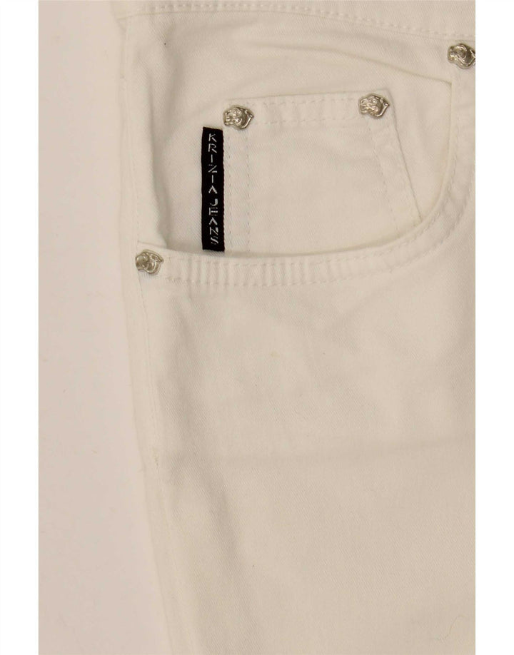 Damskie jeansy damskie Krizia Graphic Straight W30 L29 białe