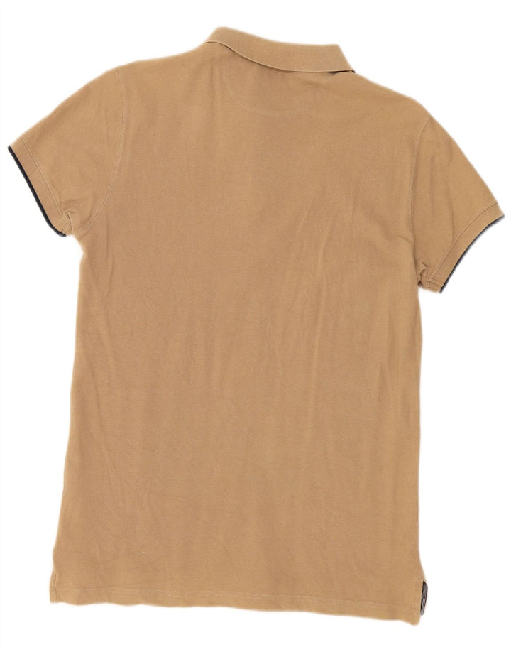 Męska koszulka polo Massimo Dutti o dopasowanym kroju, średnio beżowa, bawełniana
