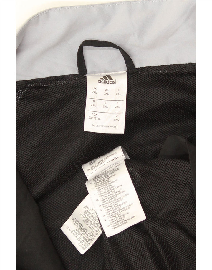 Adidas Męska bluza dresowa Top 2XL Czarna, poliester z blokami kolorów, sport