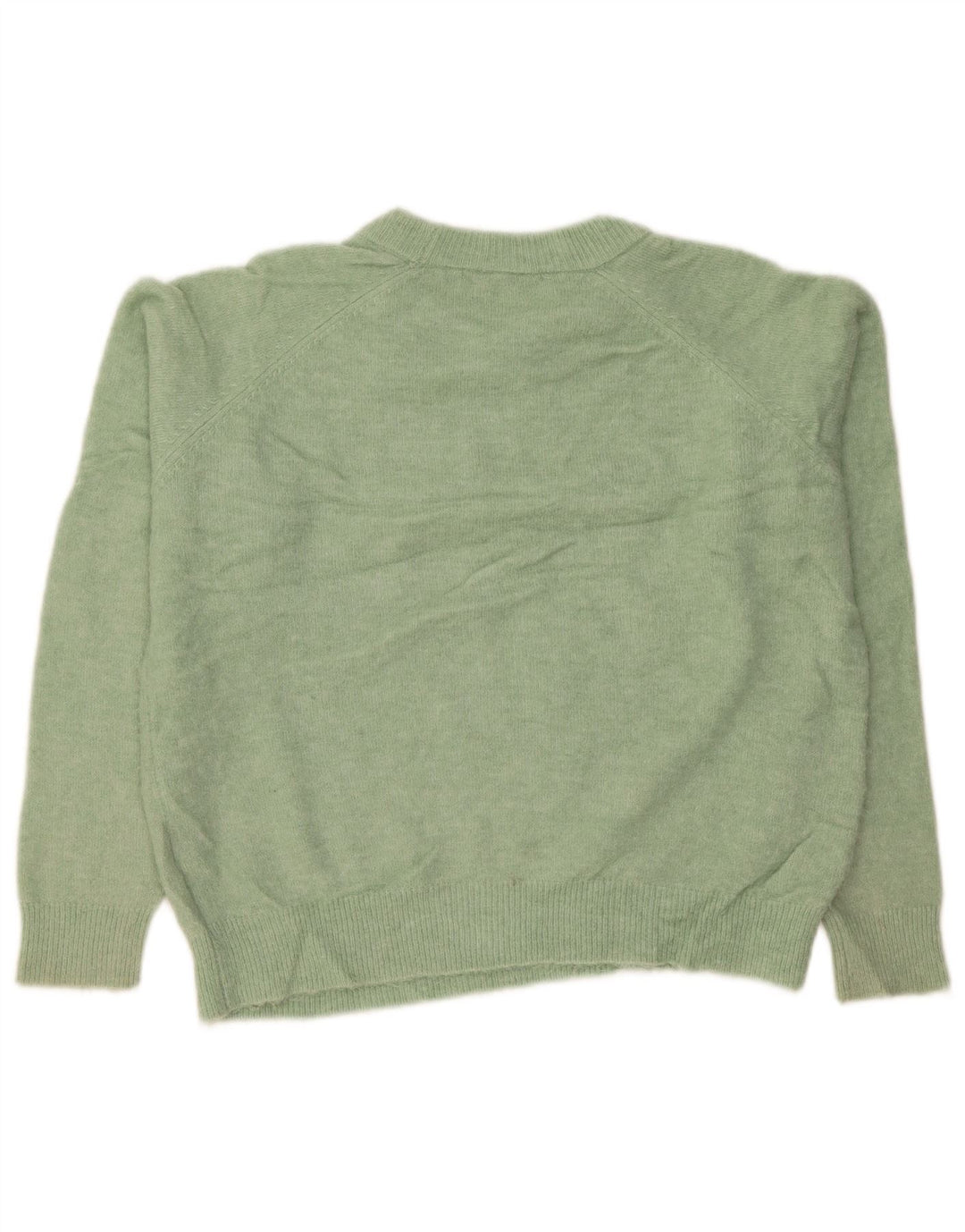 Damski sweter oversize Zara z okrągłym dekoltem UK 14, średni zielony nylon