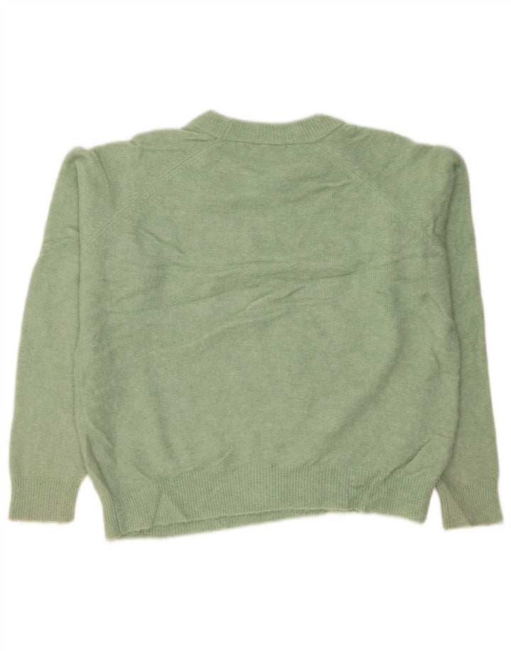 Damski sweter oversize Zara z okrągłym dekoltem UK 14, średni zielony nylon