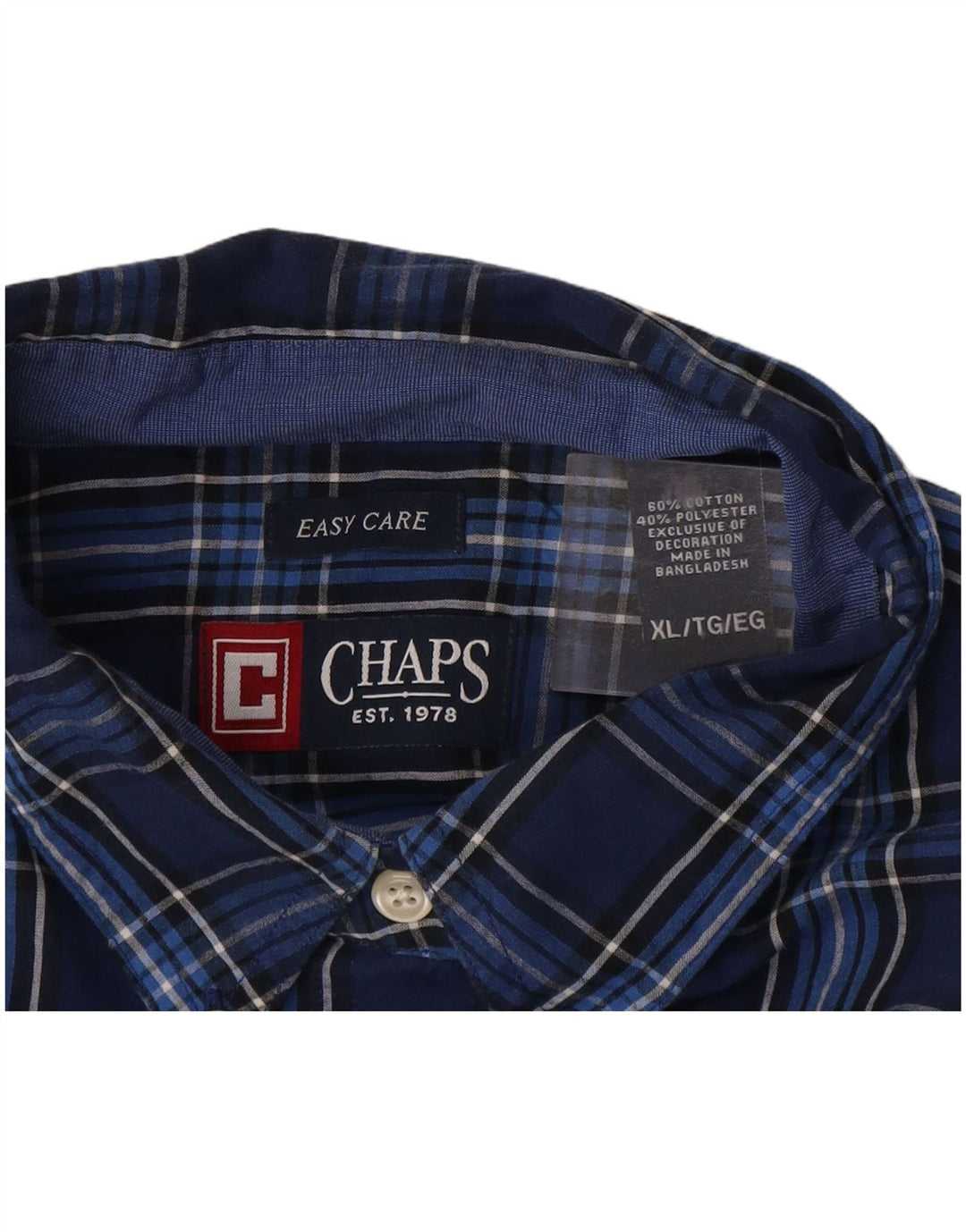 Koszula męska Chaps Easy Care XL, bawełniana w granatową kratkę