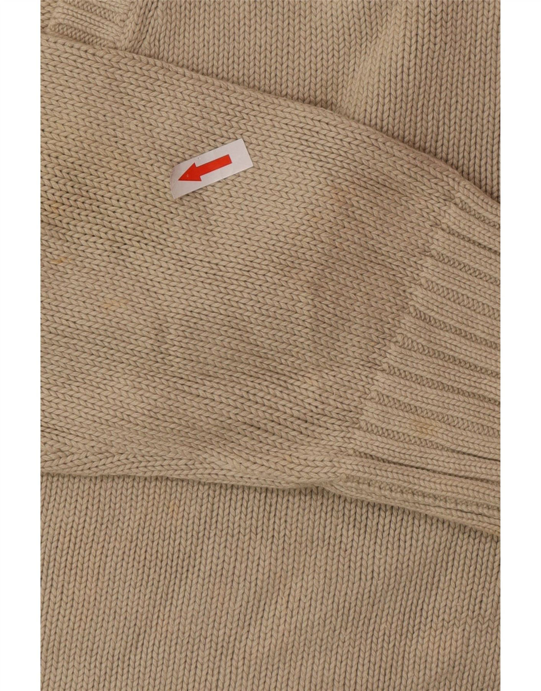 Zara Męski sweter z dekoltem w kształcie litery V, XL, beżowy, bawełniany