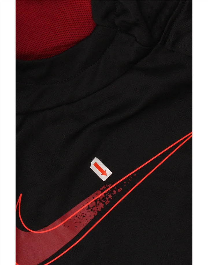 Chłopięcy sweter z kapturem NIKE Dri Fit z grafiką, 13-14 lat XL, czarny poliester