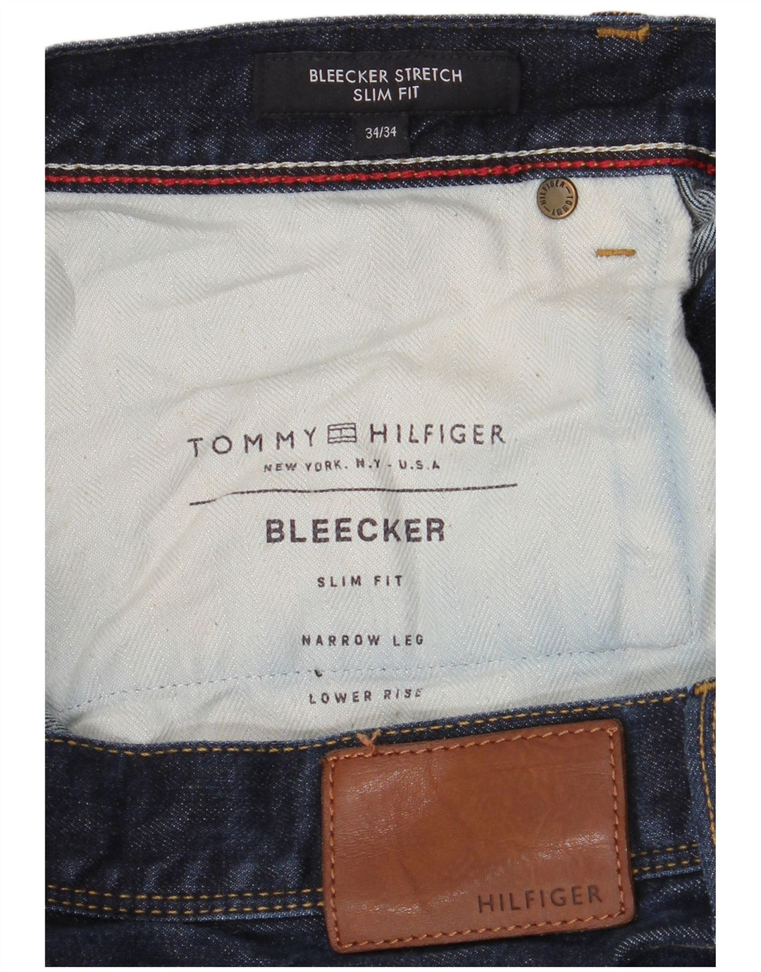 Męskie dżinsy Tommy Hilfiger Bleecker Slim W34 L34 Granatowa bawełna