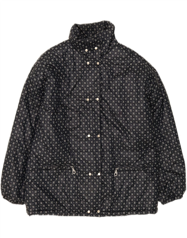 BELFE & BELFE Womens Padded Jacket it 46 Large Black Spotted Polyester Vintage Belfe & Belfe and Second-Hand Belfe & Belfe from Messina Hembry 