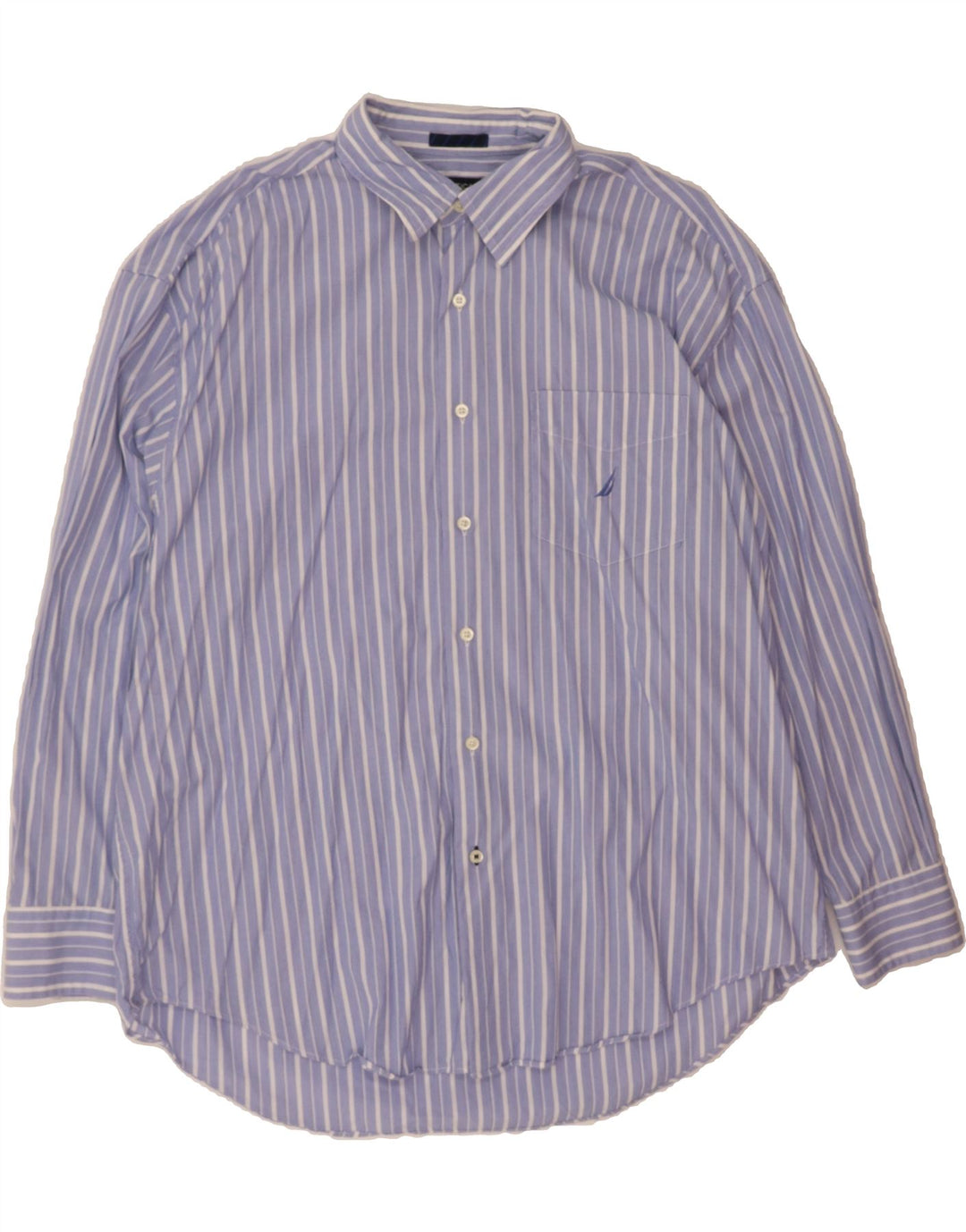 NAUTICA Mens Shirt XL Blue Striped Cotton Vintage Nautica and Second-Hand Nautica from Messina Hembry 
