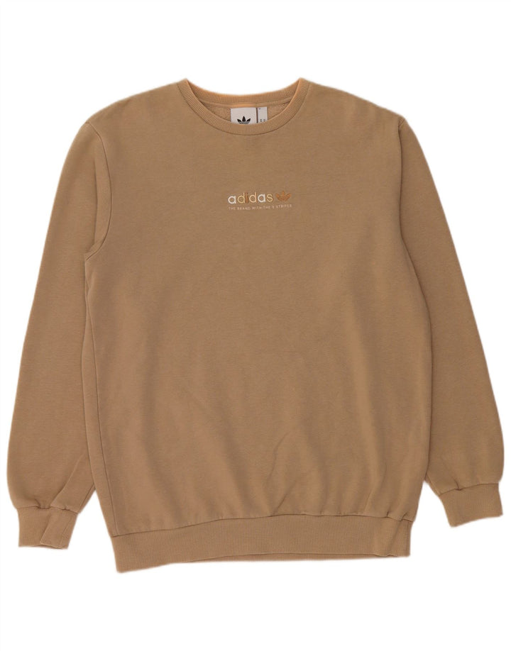 Bluza męska ADIDAS Sweter średnio beżowy, bawełniany