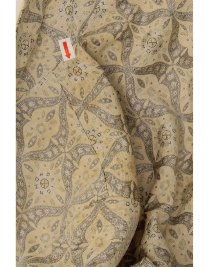 RICHMOND Womens 1 Button Blazer Jacket UK 12 Medium Beige Paisley Cotton Vintage Richmond and Second-Hand Richmond from Messina Hembry 