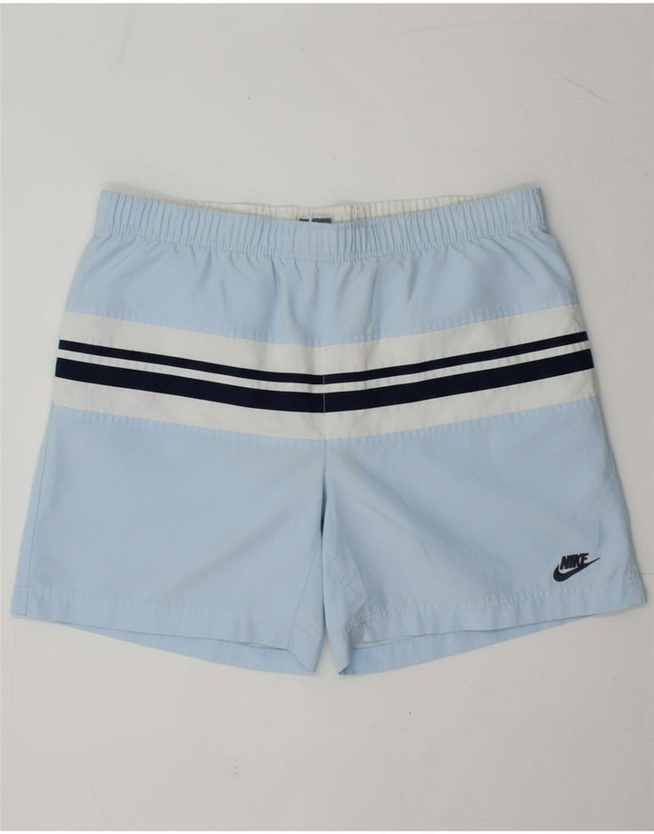 NIKE Mens Swimming Shorts UK 34/36 Large  Blue Striped Polyester