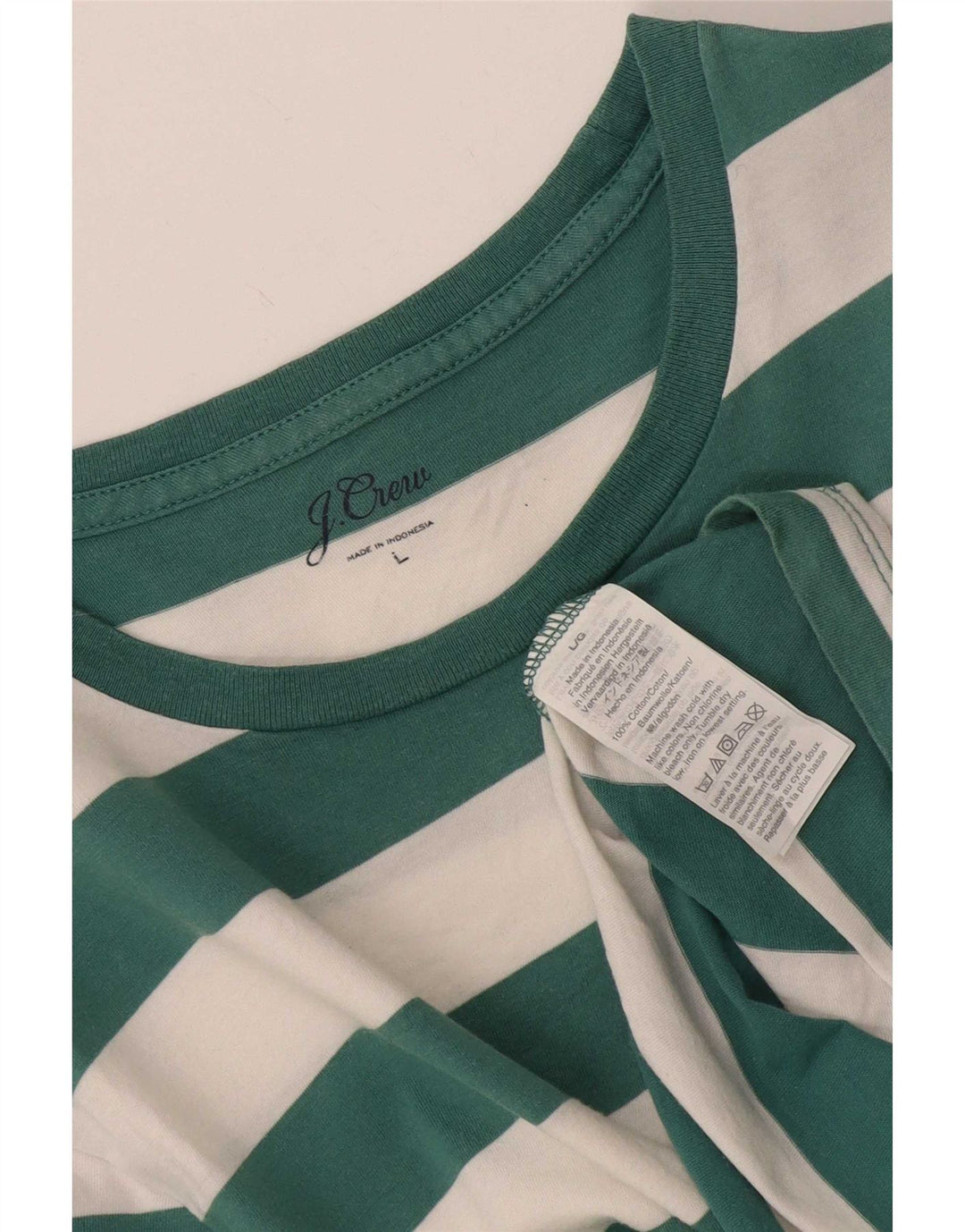 T-shirt męski J. Crew, duży, zielony, bawełniany w paski