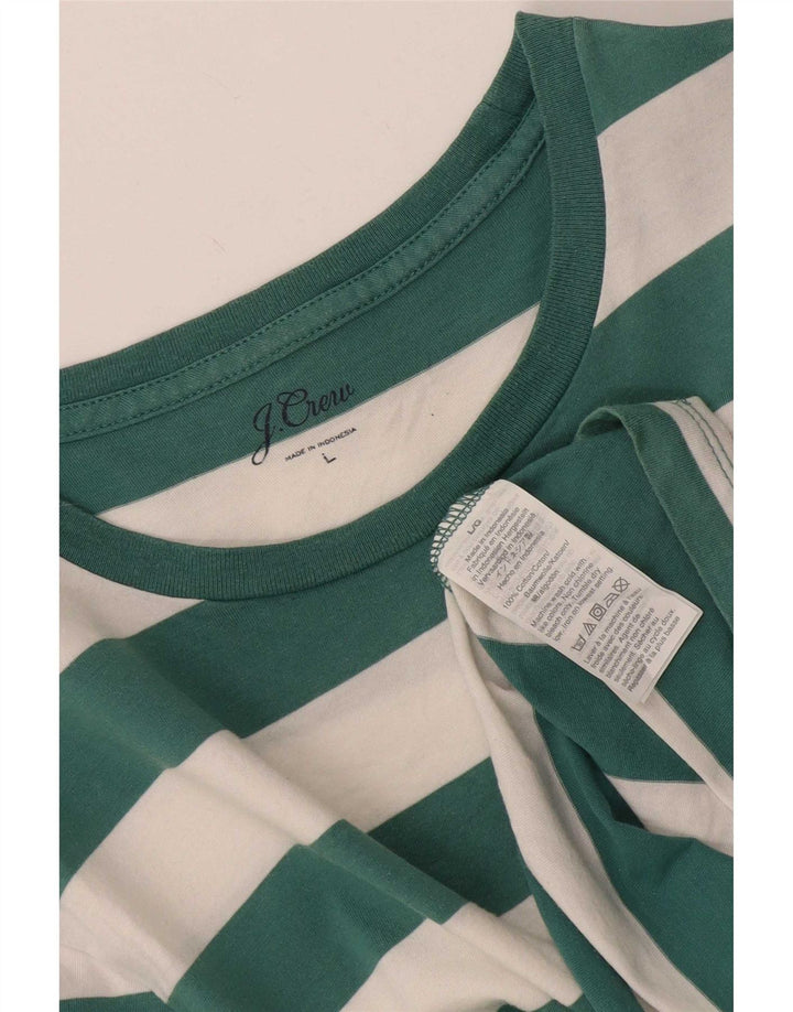 T-shirt męski J. Crew, duży, zielony, bawełniany w paski