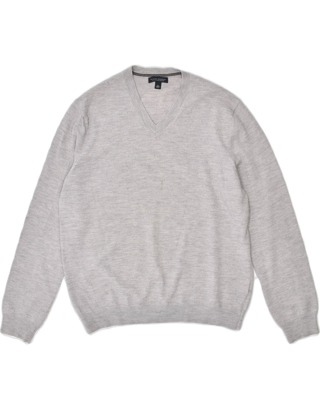 BANANA REPUBLIC Mens V-Neck Jumper Sweater XL Grey Cotton | Vintage | Thrift | Second-Hand | Used Clothing | Messina Hembry 
