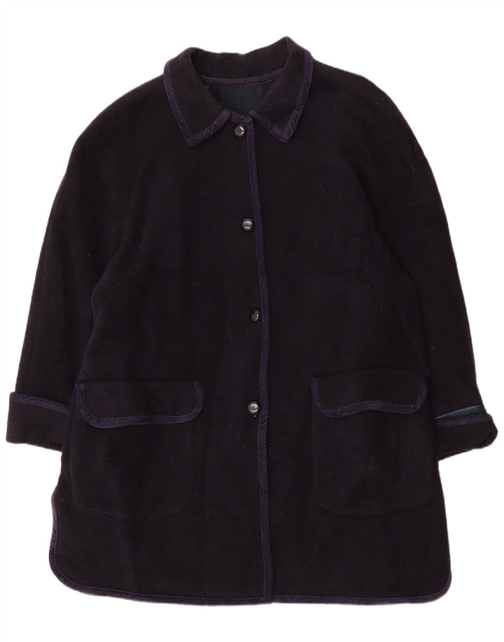 Płaszcz damski w stylu vintage UK 20 2XL Granatowa wełna